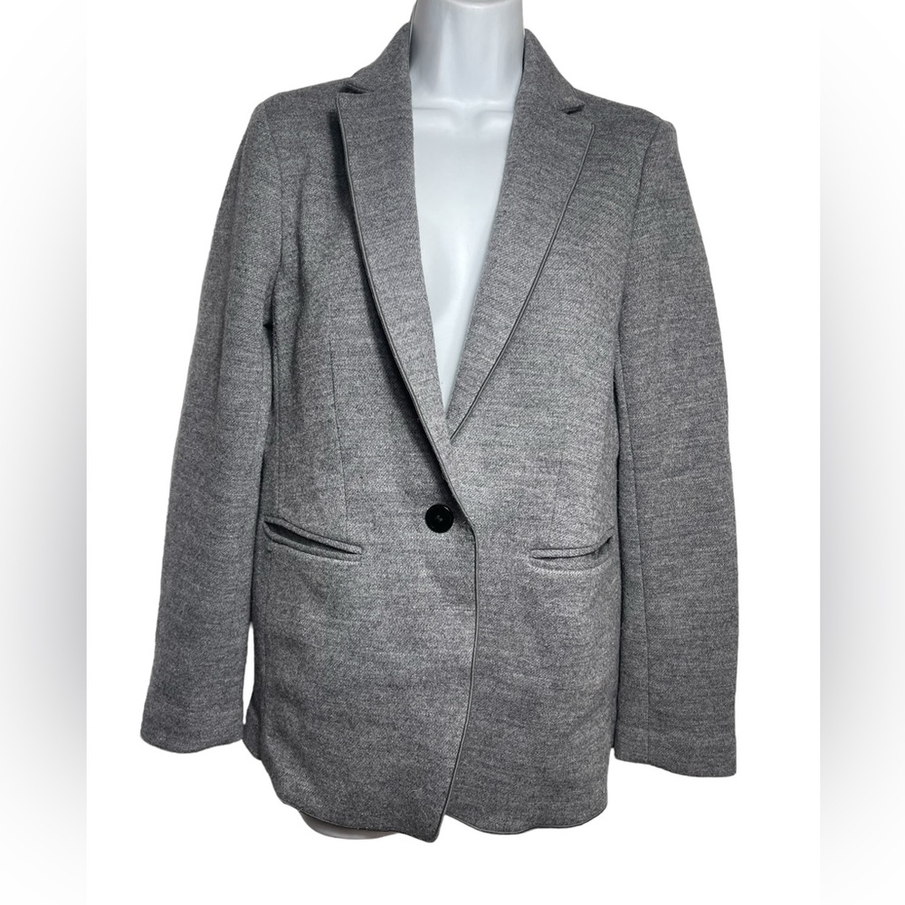Ann‎ Taylor blazer size 6 grey wool blend jacket blazer with pockets